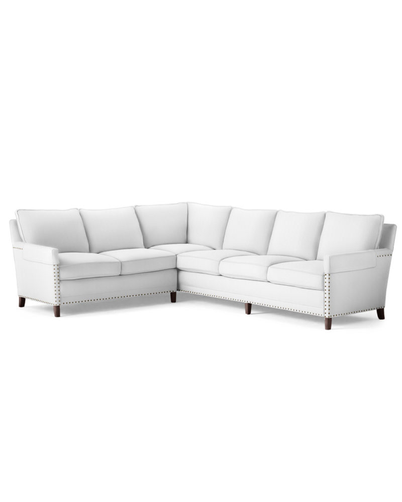 Serena and Lily Spruce Street Left-Facing L-Sectional with Nailheads serena and lily friends and family sale
