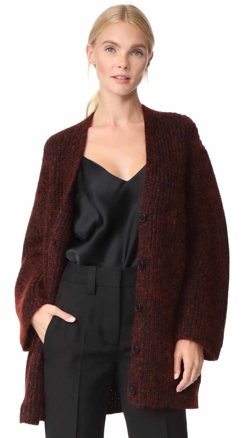 T by Alexander Wang Chunky Cardigan Black Paprika chunky cardigans fall 2017 winter 2018