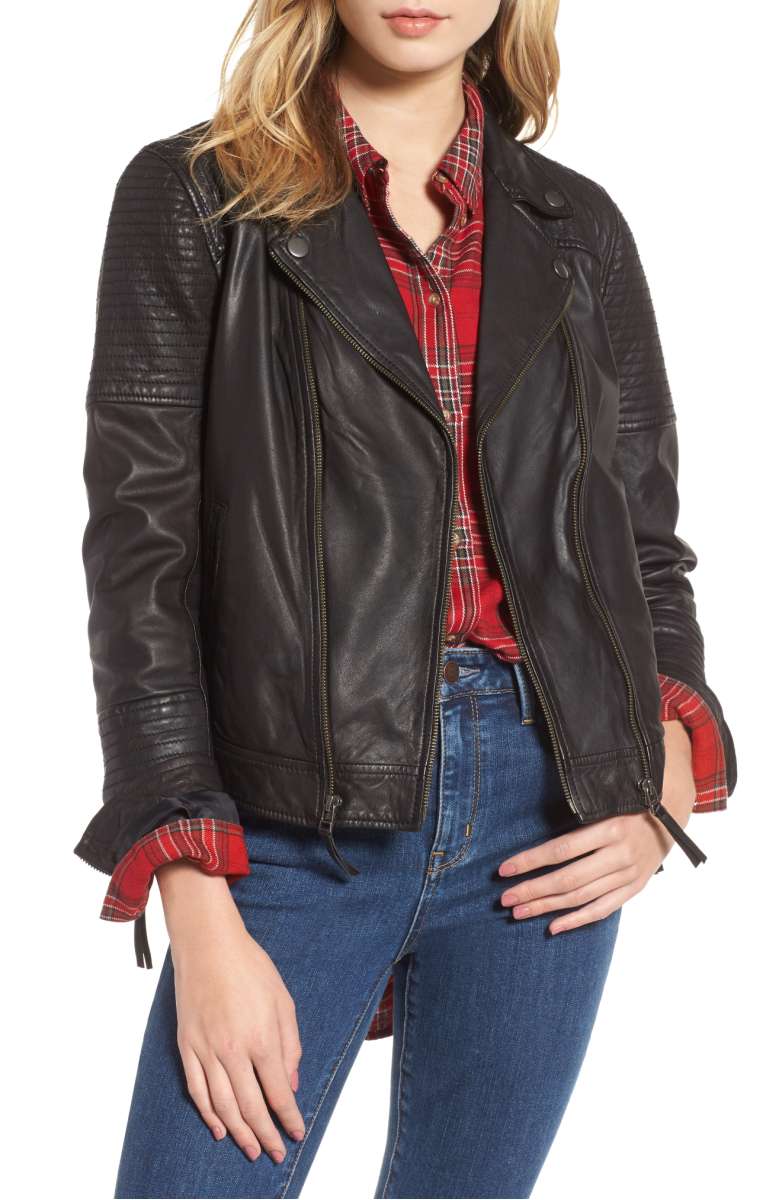 TREASURE & BOND Quilted Leather Moto Jacket Black leather moto jackets fall 2017