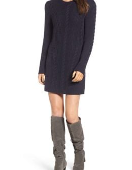 TREASURE & BOND x Something Navy Sweater Dress Navy Night Blue sweater dresses fall winter