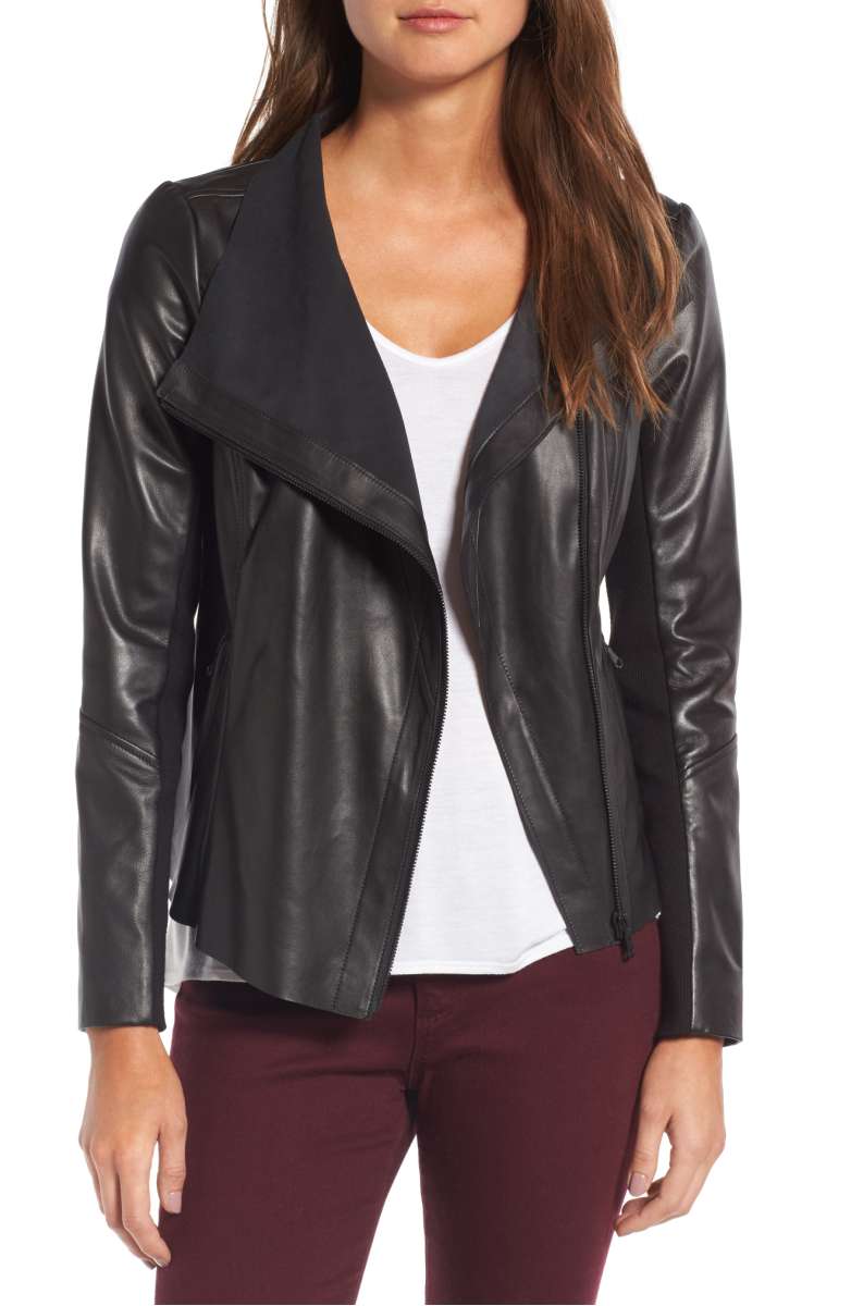 TROUVÉ Raw Edge Leather Jacket Black leather moto jackets fall 2017