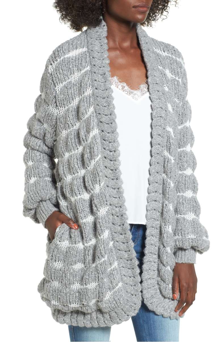 TULAROSA Carmine Sweater Heather Grey knit chunky cardigans fall winter