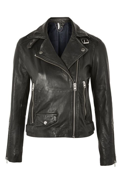 Topshop Leather Biker Jacket Black leather moto jackets fall 2017