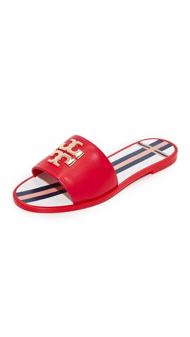 Tory Burch Logo Jelly Slides Nantucket Red shopbop fall sale 