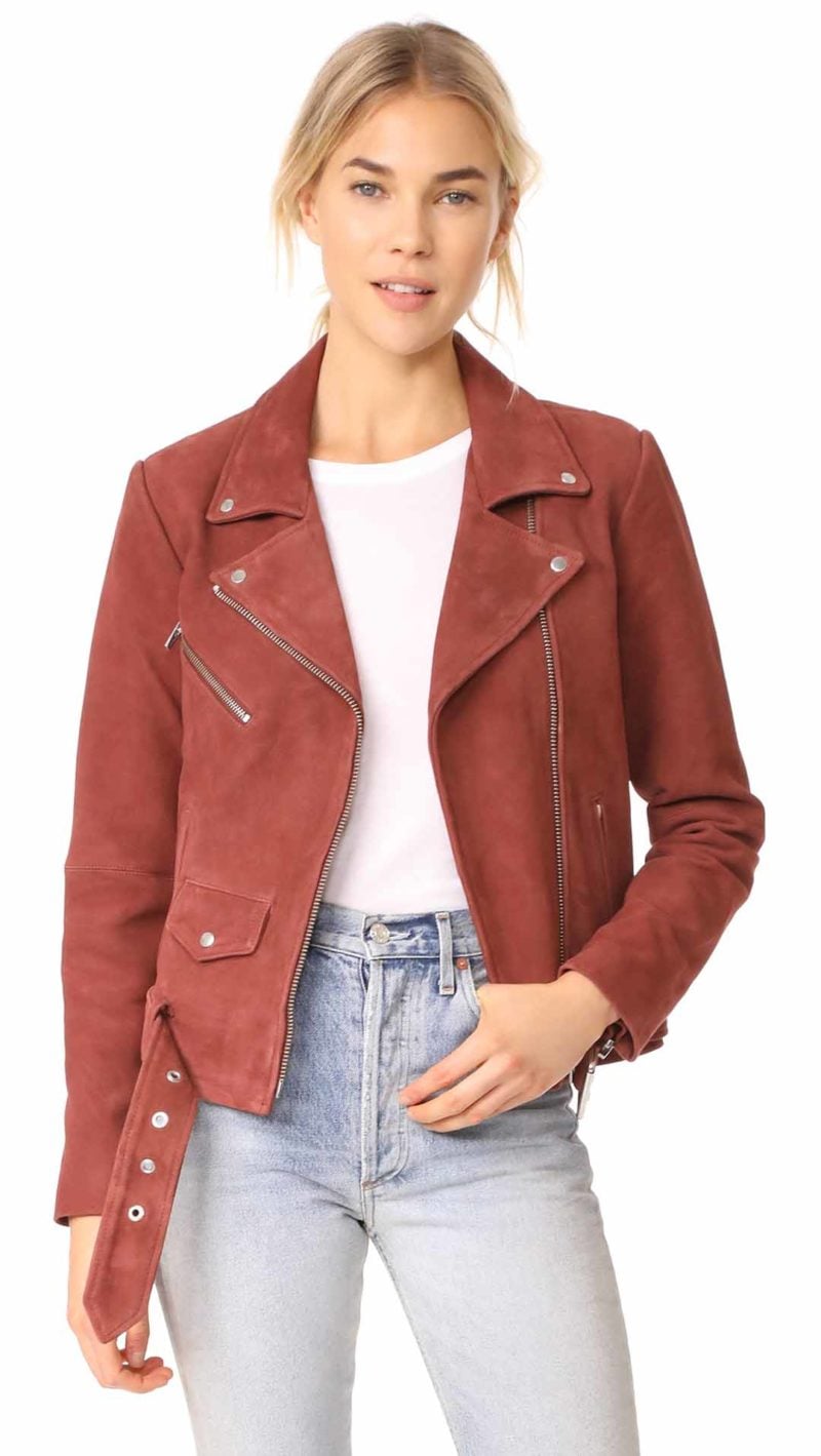 VEDA Jayne Suede Jacket Rust suede moto jackets fall 2017