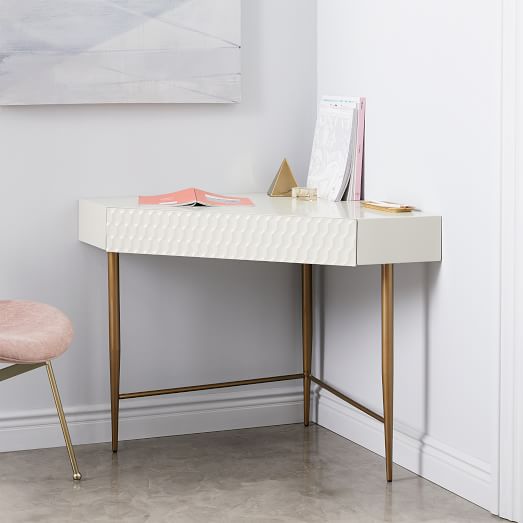 West Elm Audrey Corner Desk White west elm long weekend sale