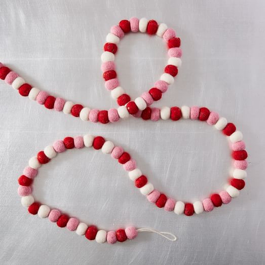 West Elm Felt Garland - Red/Pink west elm long weekend sale 20 percent off 