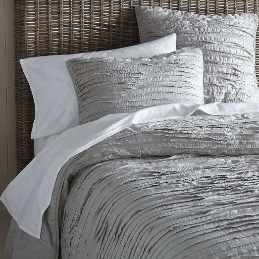 West Elm Frayed-Edge Quilt + Shams warehouse sale