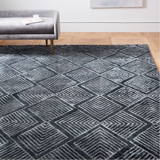 West Elm Radiating Diamonds Rug - Midnight west elm warehouse sale