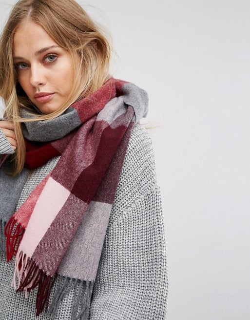 Whistles Modern Check Blanket Scarf Pink Multi buffalo check scarves fall winter