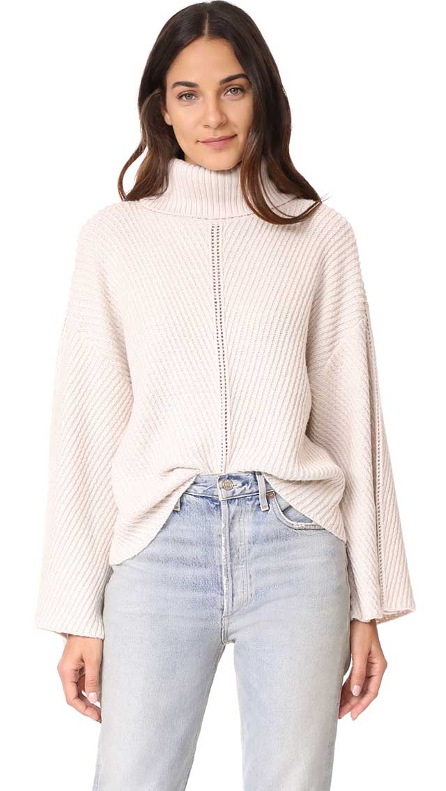 cupcakes and cashmere Randy Cowl Neck Sweater Oatmeal fall 
