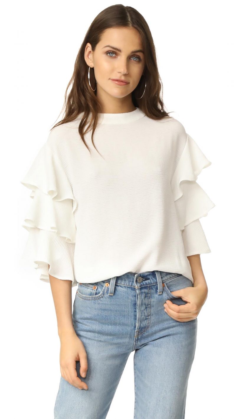 endless rose Ruffle Shirt White Shopbop fall sale
