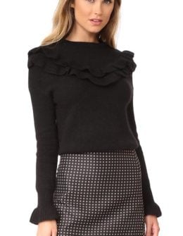 endless rose Ruffle Sweater Black