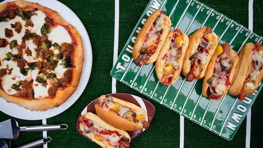 Watch Food Network host, Giada De Laurentiis show Craig Melvin how to make her signature hot dogs (inspired by Pink's in Los Angeles) and a beanless vegetarian chile verde on the Today show on Friday, October 13, 2017. These dishes are both perfect for Sunday Night Football as the New York Giants take on the Denver Broncos!