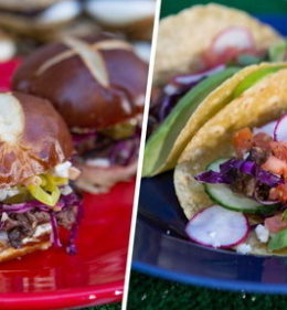 Watch chef Renee Kelly and former NFL pro/Food Network star/chef Eddie Jackson show Hoda Kotb and Carson Daly how to make Sarsaparilla short rib sandwiches and slow cooker barbecue rib tacos on the Friday, October 6, 2017 episode of the Today show.
