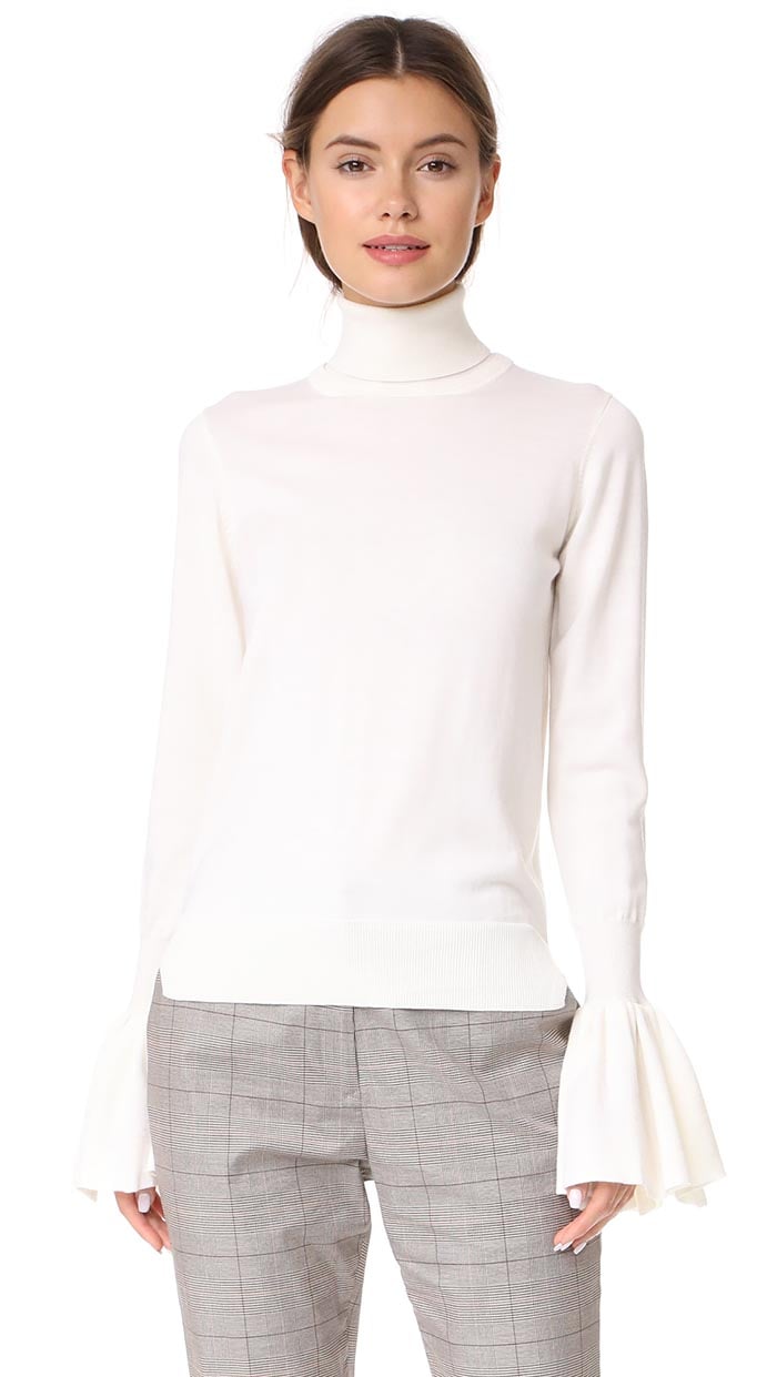 Adam Lippes Bell Sleeve Turtleneck Ivory 