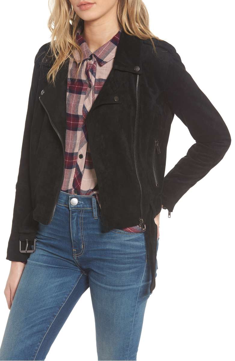 BB DAKOTA Waller Faux Suede Moto Jacket Black faux suede moto jackets fall winter holiday