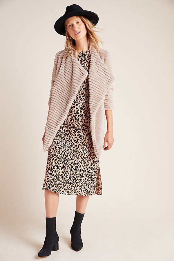 BB Dakota Simonetta Ribbed Fur Jacket Tan faux fur jackets women