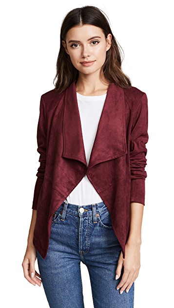 BB Dakota Wade Faux Suede Jacket Bordeaux faux suede moto jackets fall winter