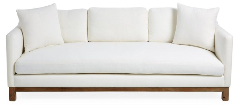 BROWNSTONE UPHOLSTERY Cara 90" Sofa, White Linen One Kings Lane 20 percent off sale thanksgiving sales