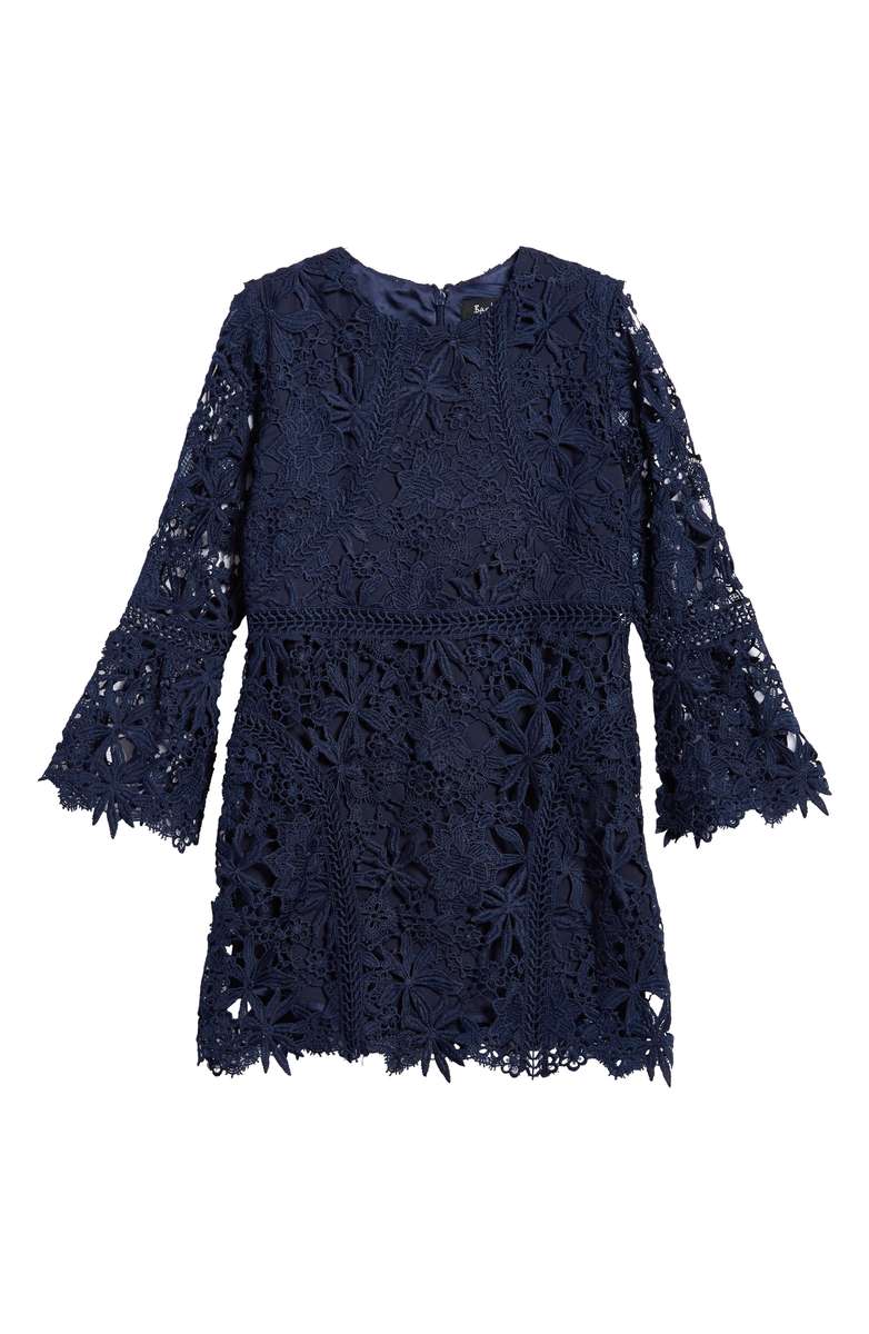Bardot Junior Monroe Bell Sleeve Lace Dress Navy Blue thanksgiving dresses for little girls 2017 style