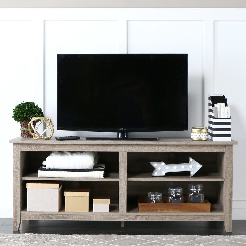  Beachcrest Home Sunbury 58" TV Stand with Optional Fireplace Color Driftwood Wayfair cyber monday sale