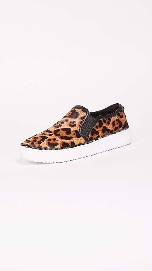 Botkier Harper Slip On Sneakers Leopard Print Exposed Zippers shopbop buy more save more sale