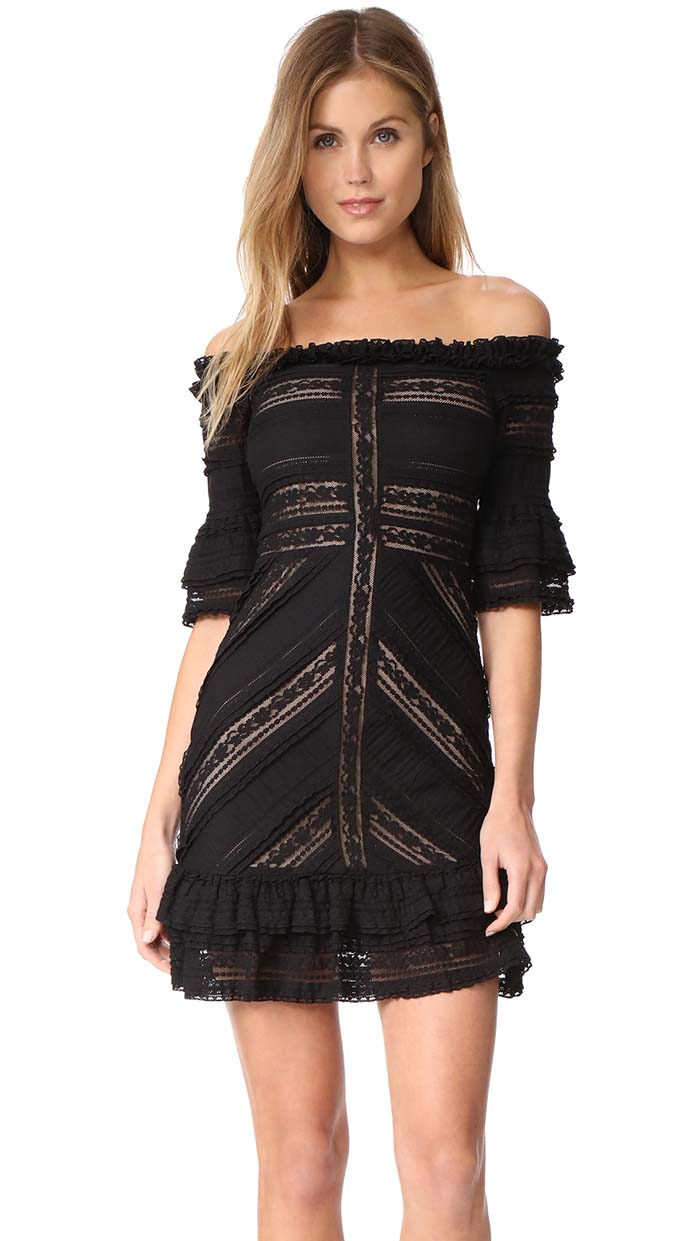 Cinq a Sept Naya Mini Dress lace off the shoulder dresses holiday party winter wedding guests