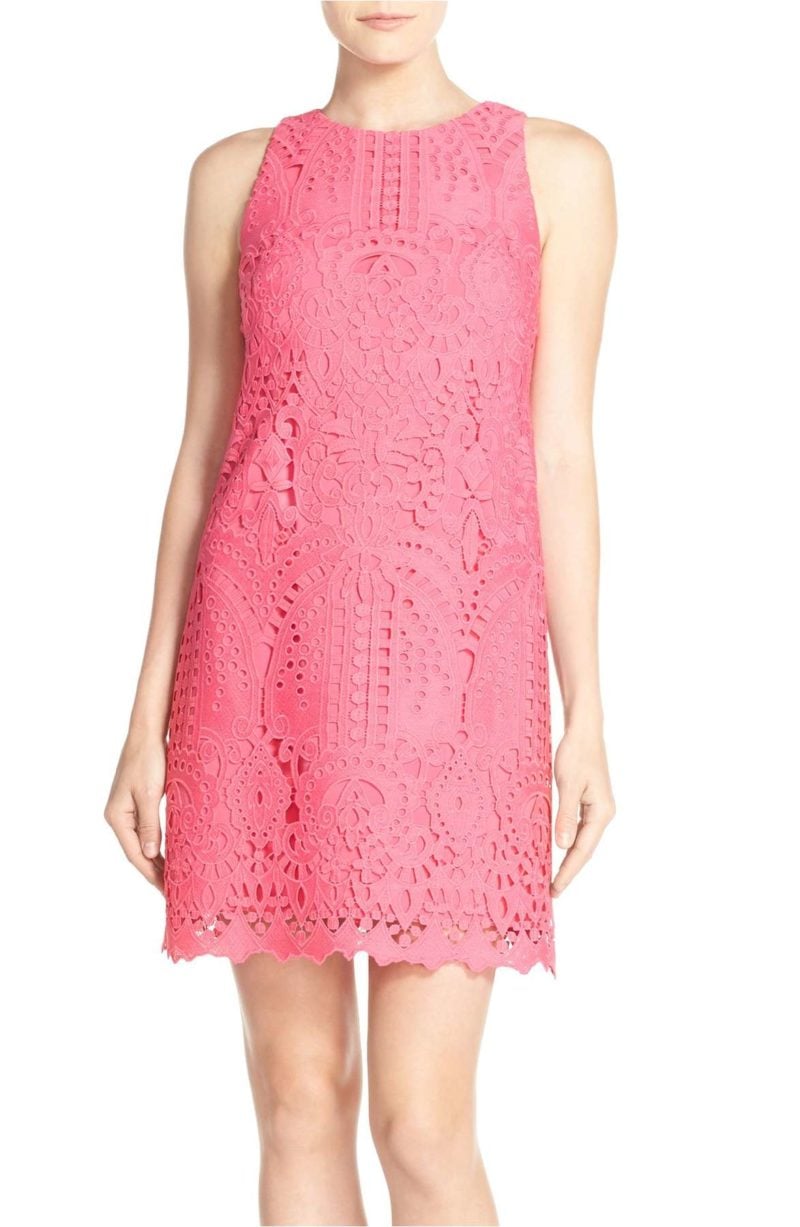 ELIZA J Lace Shift Dress Pink nordstrom black friday sale holiday party dresses under 100 dollars