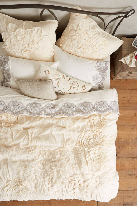 Georgina Duvet Cover Cream anthropologie holiday home sale