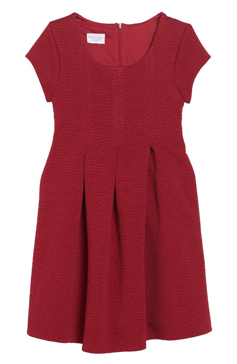 IRIS & IVY Textured Knit Dress Burgundy Toddler, Little Girl & Big Girl thanksgiving dresses for toddler girls