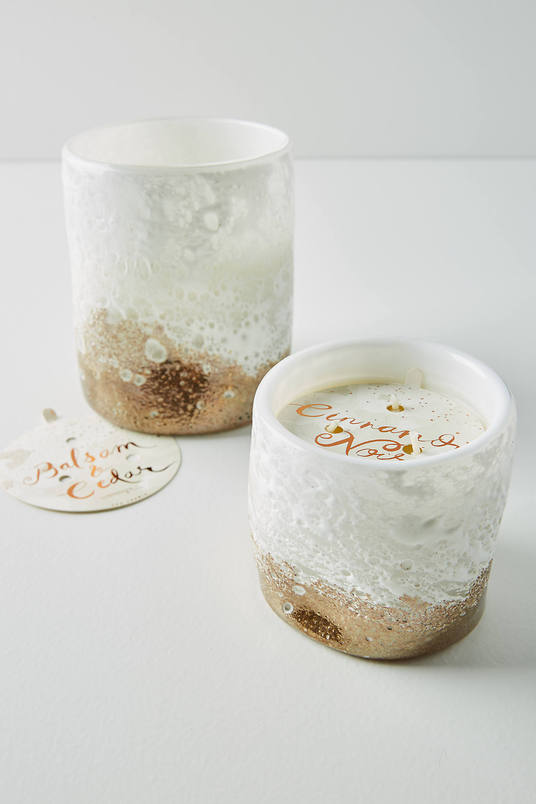 Illume Snow-Capped Candle Gold anthropologie holiday home sale