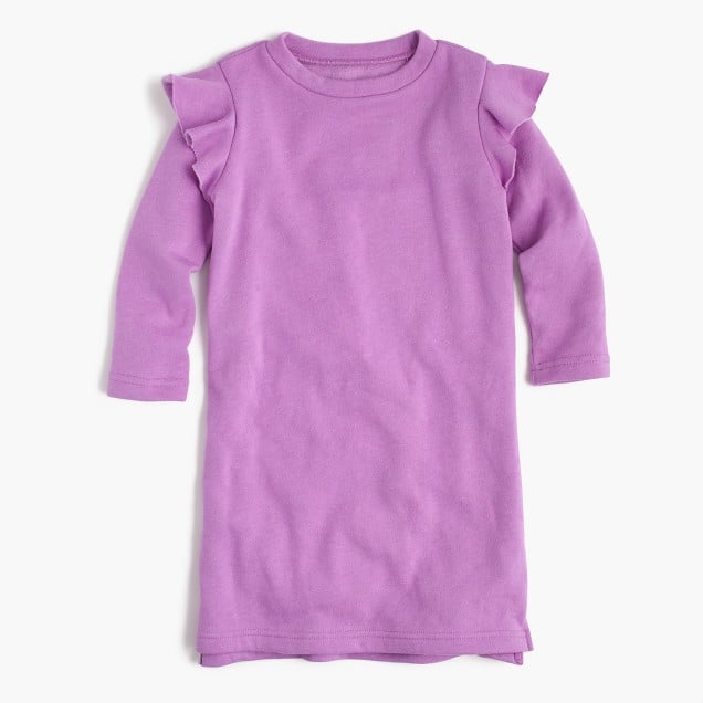 J.Crew Girls' ruffle-trimmed long-sleeve dress item H1916 Neon Amethyst size 2, 3, 4 thanksgiving dresses for toddler girls