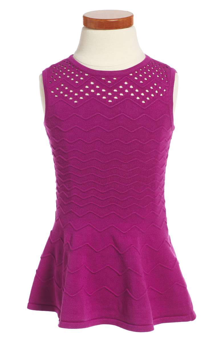 MILLY MINIS Chevron Ottoman Fit & Flare Dress Amethyst thanksgiving dresses for little girls