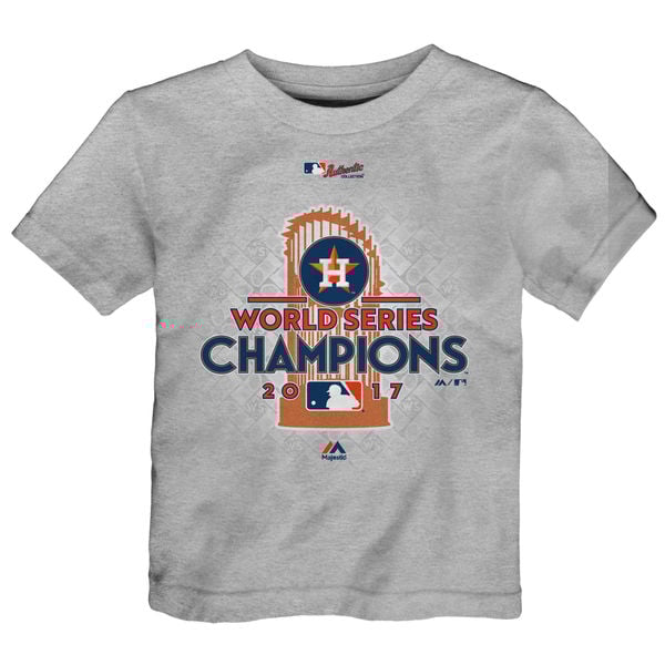 Majestic Houston Astros Toddler Heather Gray 2017 World Series Champions Locker Room T-Shirt world series champions houston astros