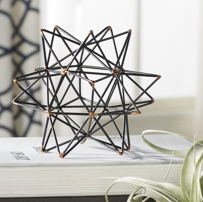 Mercury Row Wire Star Black/Gold Iron Sculpture wayfair cyber monday sale