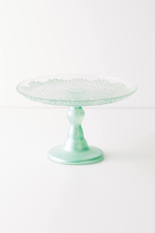 Metallic Lace Cake Stand Mint Green anthropologie holiday home sale