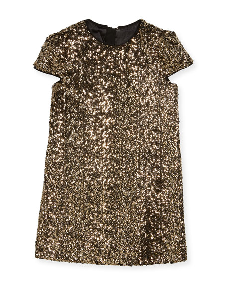 Milly Minis Chloe Sequin Dress, Size 8-16 Gold thanksgiving dresses for little girls 2017