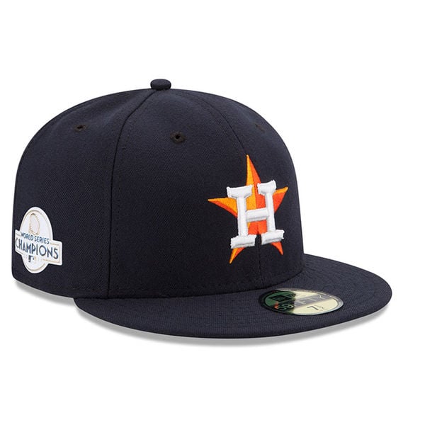 New Era Houston Astros Navy 2017 World Series Champions Side Patch Home 59FIFTY Fitted Hat world series champions houston astros