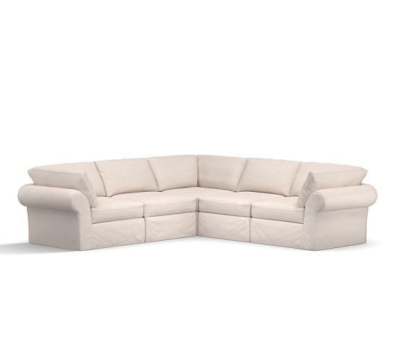 PB AIR SLIPCOVERED 5-PIECE L-SHAPED SECTIONAL Pottery Barn mega sale