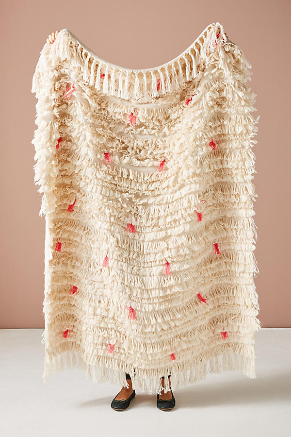 Pierre Throw Blanket Pink anthropologie holiday home sale