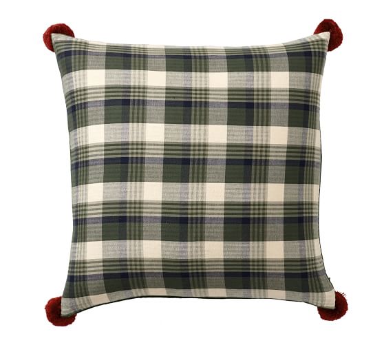 Pottery Barn ABERDEEN REVERSIBLE PLAID PILLOW COVER pottery barn cyber monday sale velvet plaid green