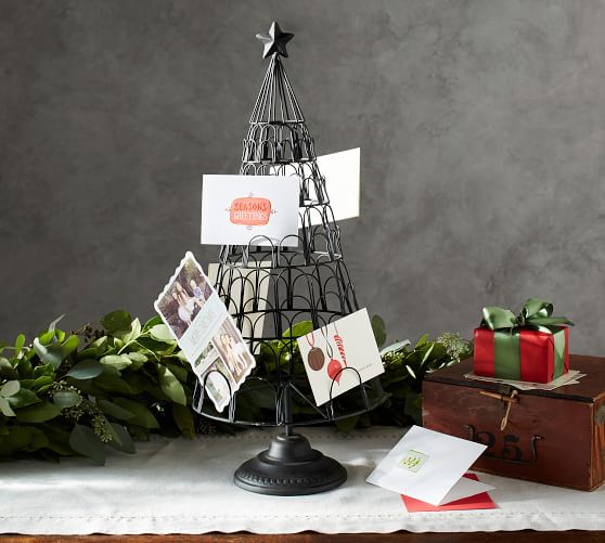 Pottery Barn CHRISTMAS TREE CARD HOLDER pottery barn premier sale