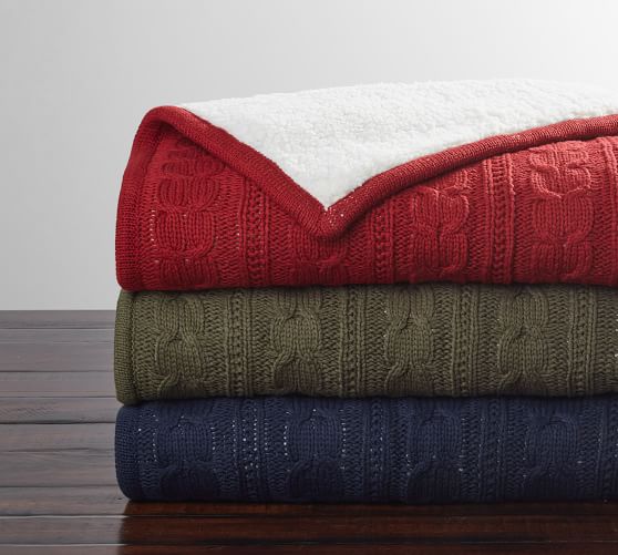 Pottery Barn COZY CABLE KNIT THROW pottery barn black friday sale