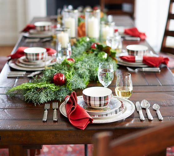 Pottery Barn DENVER PLAID 16 PIECE DINNERWARE SET pottery barn pre-black friday sale