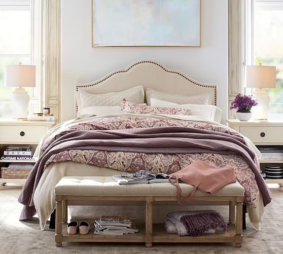 Pottery Barn FALLON UPHOLSTERED BED & HEADBOARD pottery barn pre-black friday sale