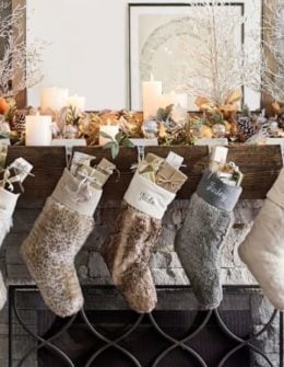 Pottery Barn FAUX FUR STOCKINGS pottery barn christmas stockings and tree skirts sale