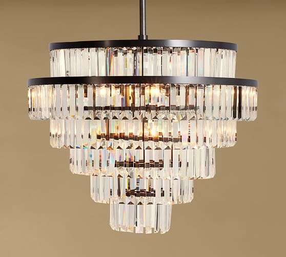 Pottery Barn GEMMA CRYSTAL TIERED CHANDELIER, LARGE pottery barn premier sale