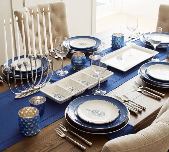 Pottery Barn HANUKKAH CELEBRATION ICON SALAD PLATE, SET OF 4 pottery barn premier sale