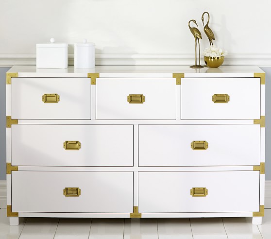 Pottery Barn Kids Gemma Campaign Extra Wide Dresser Simply White Gold pottery barn kids buy more save more sale
